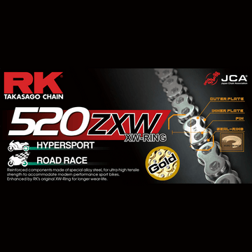 RK 520 ZXW Drive Chain 120 Links Gold GB520ZXW120