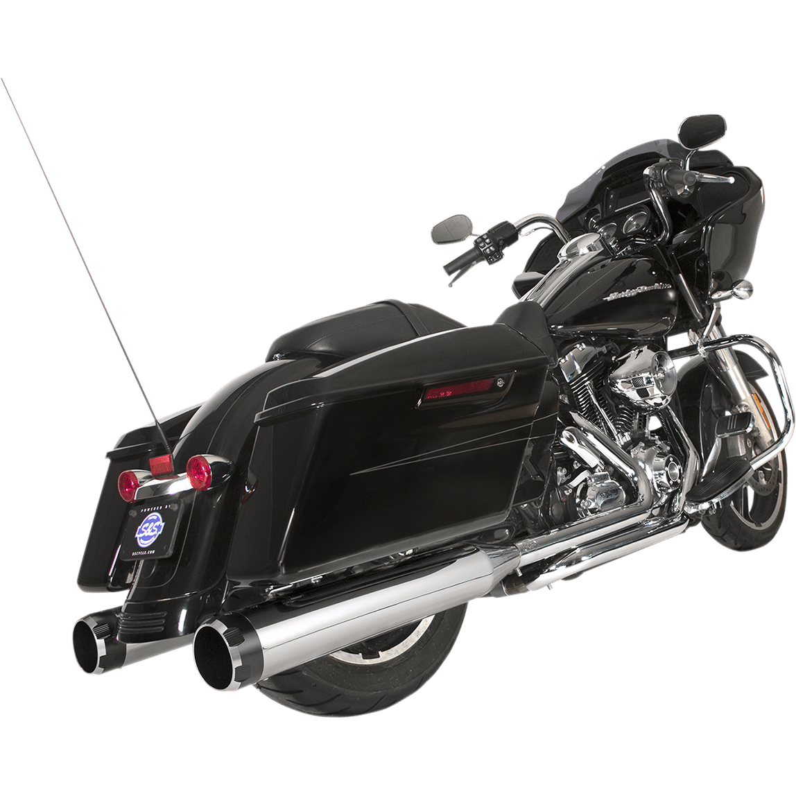 S&S CYCLE El Dorado Dual Exhaust System Chrome Black Thruster 5500677B