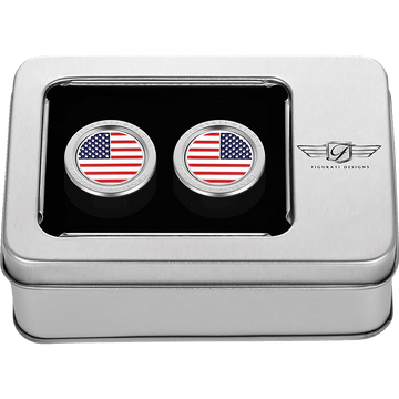 FIGURATI DESIGNS Docking Hardware Covers American Flag Stainless Steel FD20DC2730SS