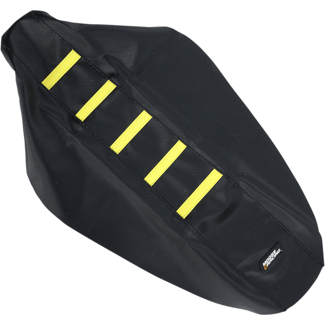 MOOSE RACING Ribbed Seat Cover Black Cover/Yellow Ribs Suzuki