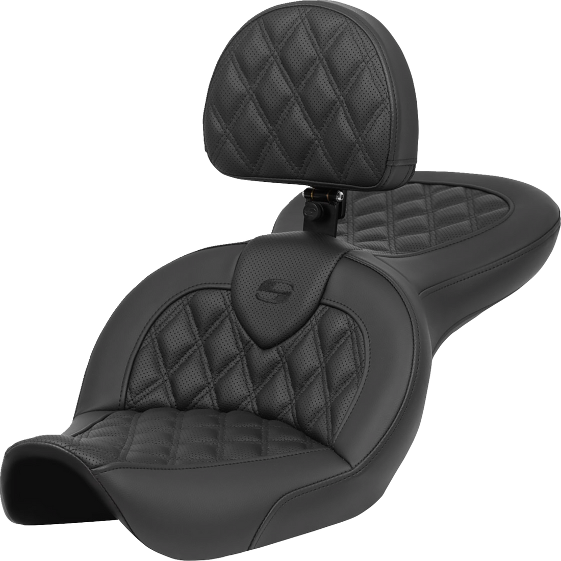 SADDLEMEN Roadsofa™ Seat with Backrest Lattice Stitch FXDWG '96-'23 89605182BR