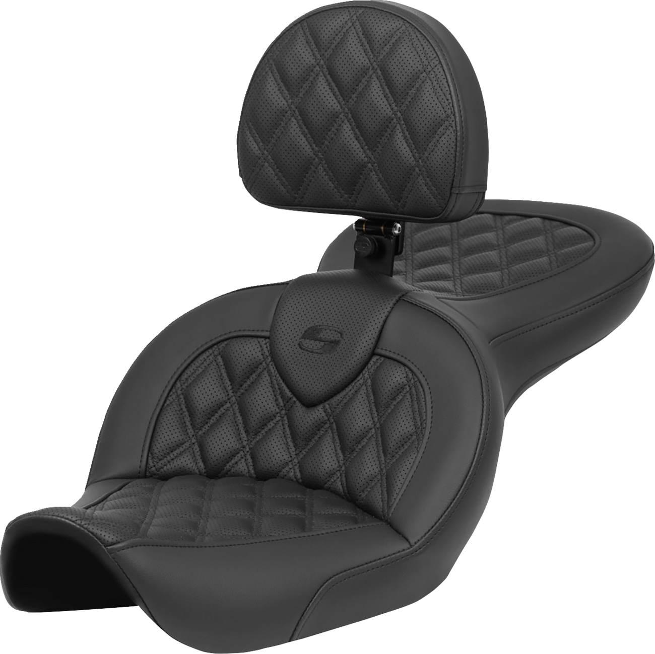 SADDLEMEN Roadsofa™ Seat with Backrest Lattice Stitch FXDWG '96-'23 89605182BR