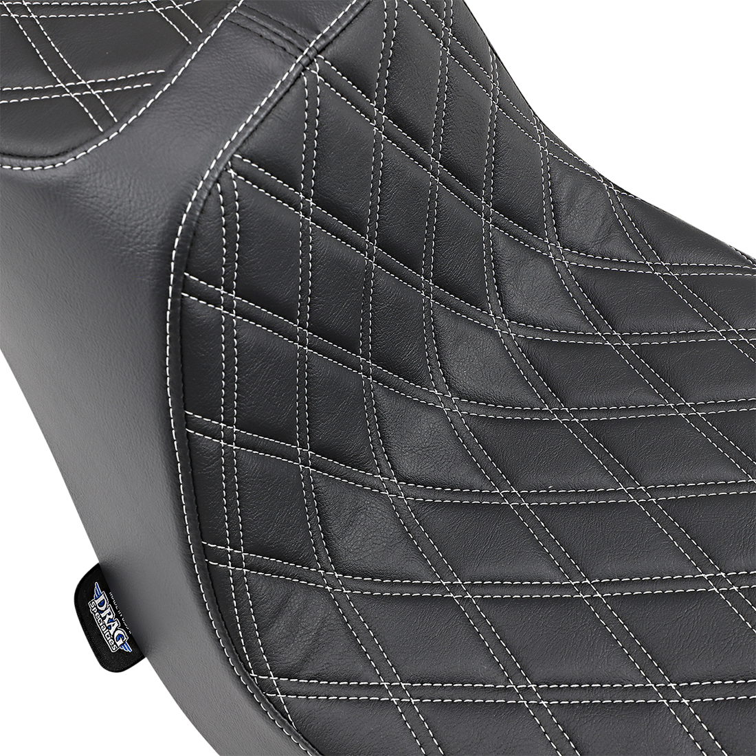 DRAG SPECIALTIES Predator III Seat Double Diamond Silver Stitching FXBR/S '18-'22