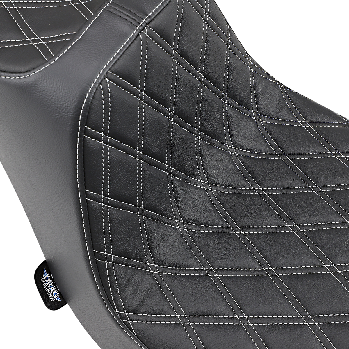 DRAG SPECIALTIES Predator III Seat Double Diamond Silver Stitching FXBR/S '18-'22