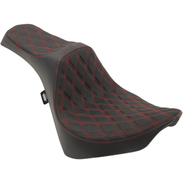 DRAG SPECIALTIES Predator III Seat Double Diamond Red Stitching FL/FX '18-'22