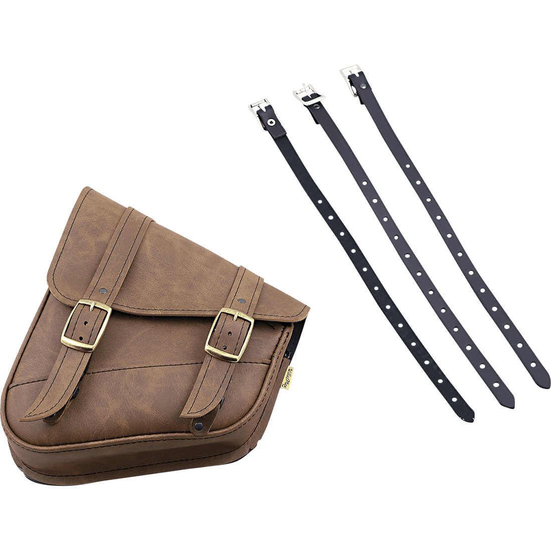 WILLIE & MAX LUGGAGE Softail Swing Arm Bag Brown Triangulated 5977708