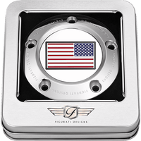 FIGURATI DESIGNS Timing Cover 5 Hole American Flag Stainless Steel FD20TC5HSS