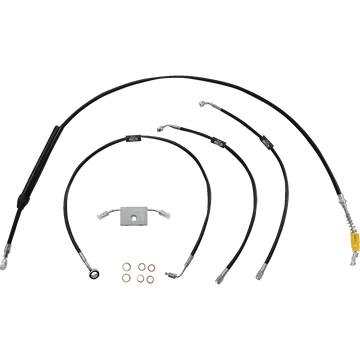 LA CHOPPERS Handlebar Cable/Brake Line Kit Quick Connect 12" 14" Ape Hanger Handlebars Black Vinyl LA8157KT13B