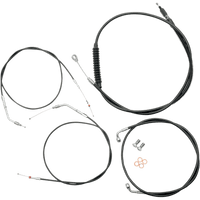 LA CHOPPERS Handlebar Cable/Brake Line Kit 18" 20" Ape Hanger Handlebars Black Vinyl LA8310KT19B