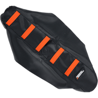 MOOSE RACING Ribbed Seat Cover Black Cover/Orange Ribs KTM