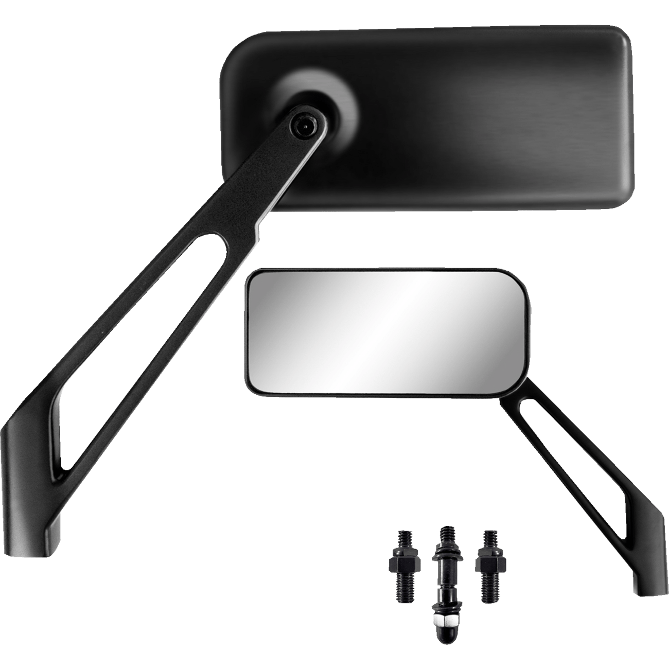 PARTS UNLIMITED Mirror X-Treme Designer Side View Rectangular Black