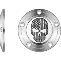 FIGURATI DESIGNS Timing Cover 5 Hole Skull Contrast Cut Stainless Steel FD27TC5HSS