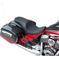 DRAG SPECIALTIES Low Profile Touring Seat Double Diamond Silver Stitch Solar Refelctive Indian '14-'22