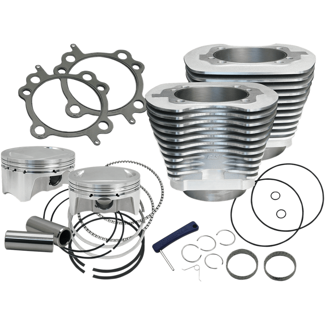 S&S CYCLE 4" Big Bore Bolt-In Sidewinder® Cylinder Kit 110" Silver