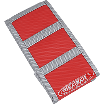 SDG 6-Ribbed Seat Cover Grey Ribs/Red Top/Gray Sides