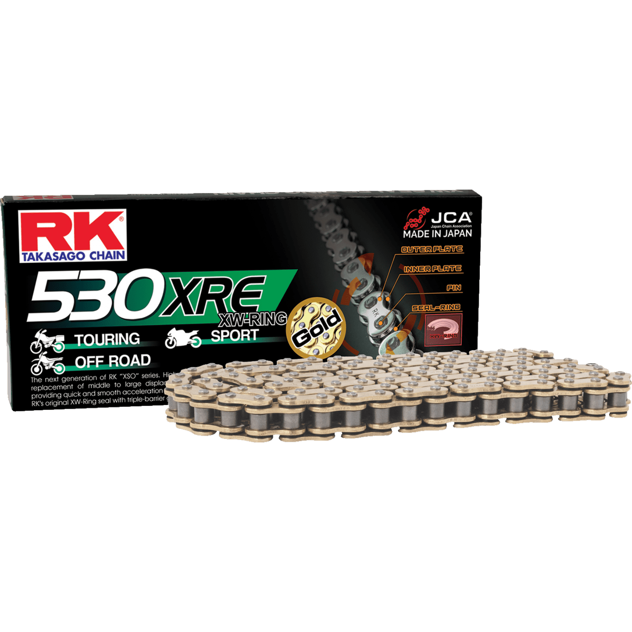 RK 530 XRE Drive Chain 110 Links Gold GB530XRE110