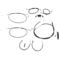 LA CHOPPERS Handlebar Cable/Brake Line Kit Complete 12" 14" Handlebars Black Vinyl LA8231KT213B