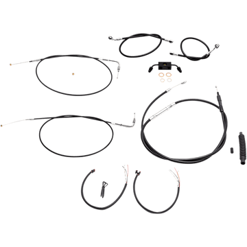 LA CHOPPERS Handlebar Cable/Brake Line Kit Complete 12" 14" Handlebars Black Vinyl LA8231KT213B