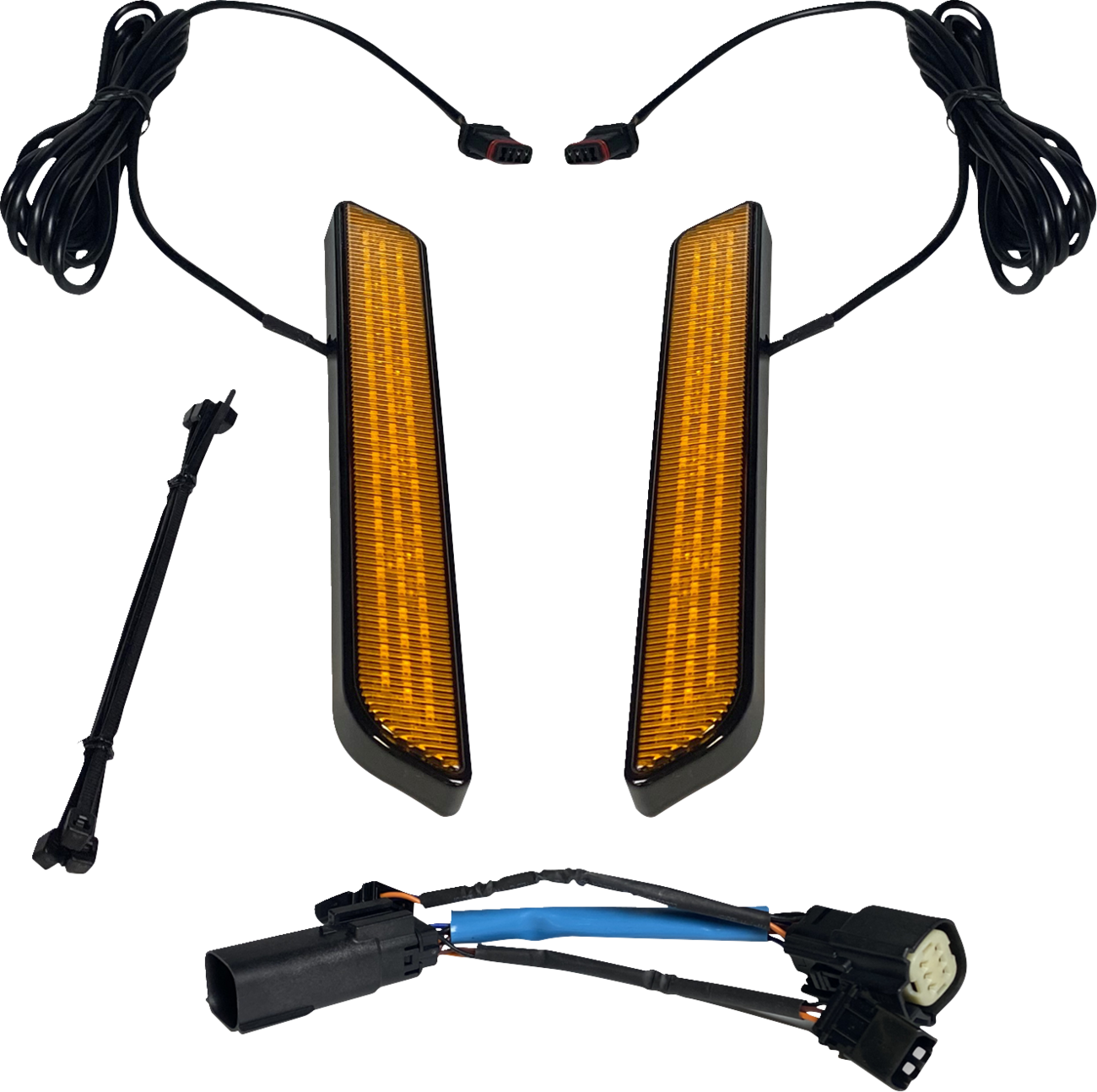 CUSTOM DYNAMICS LED Fork Light Amber Black CDFORKSS6AB