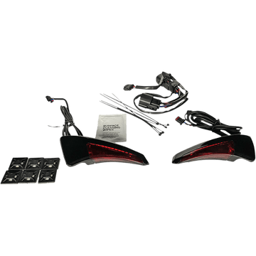 CUSTOM DYNAMICS Sequential Tour Pak Seat Back Rest LED Lights Black/Red CVO CDTPBR14BCMRB