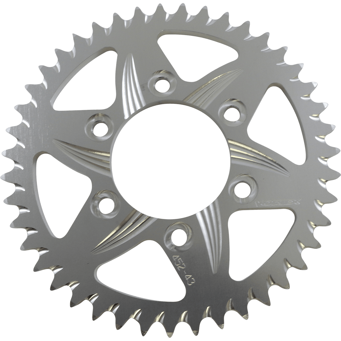 VORTEX Aluminum Sprocket Silver Rear 43 Tooth