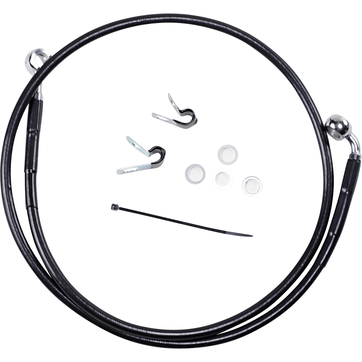 DRAG SPECIALTIES Brake Line Front Black +6" '04-'10 XL