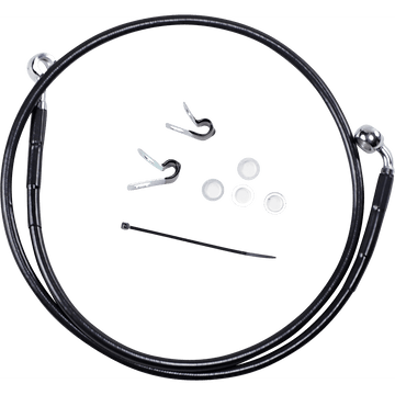 DRAG SPECIALTIES Brake Line Front Black +6" '04-'10 XL