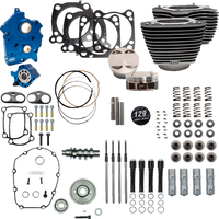 S&S CYCLE 129" Power Package Engine Performance Kit Gear Drive Oil Cooled Highlighted Fins M8