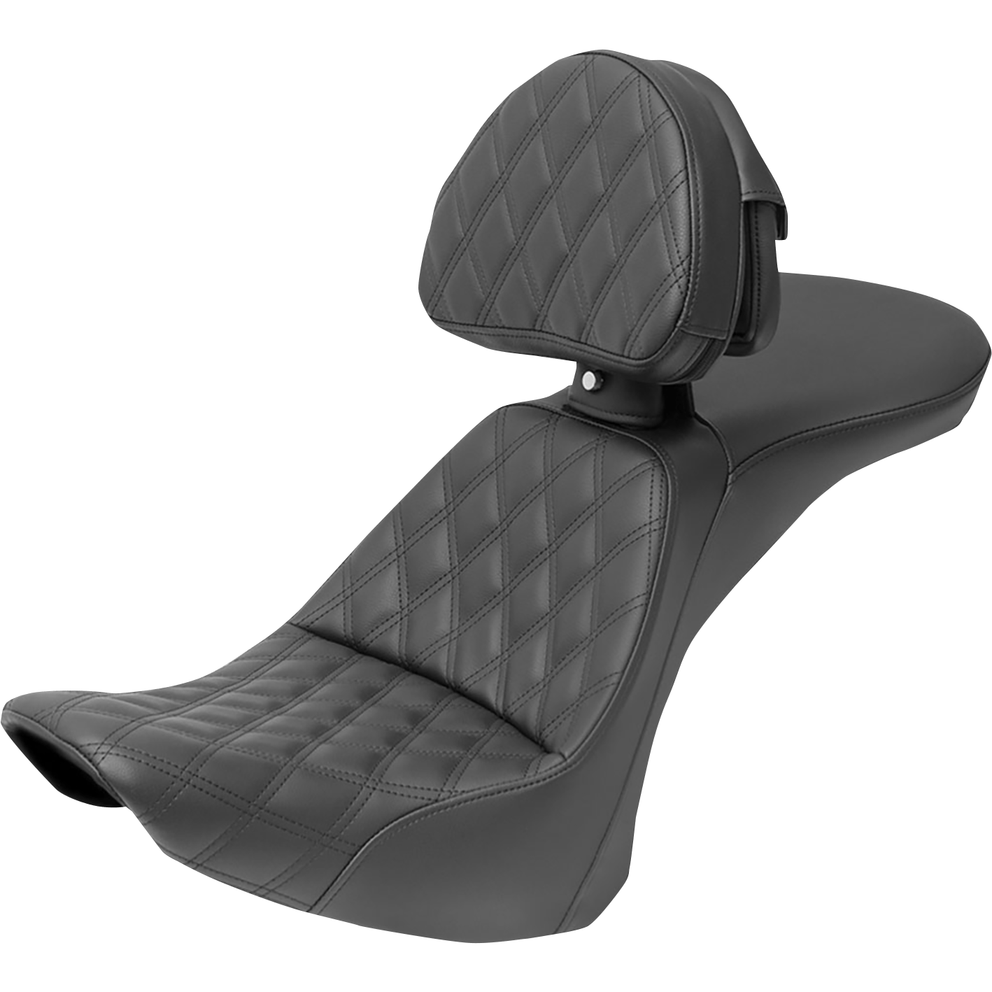 SADDLEMEN Explorer Seat With Backrest Lattice Stitched Black FLSTN 80615030LS