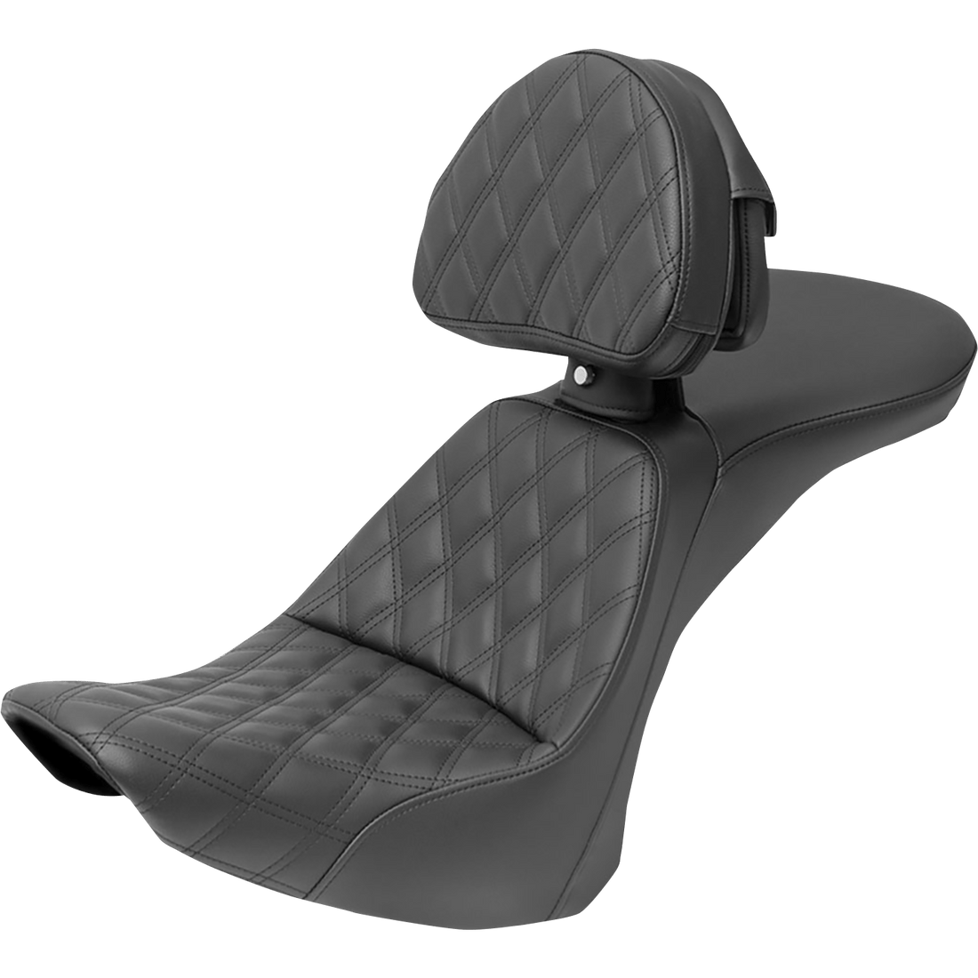 SADDLEMEN Explorer Seat With Backrest Lattice Stitched Black FLSTN 80615030LS