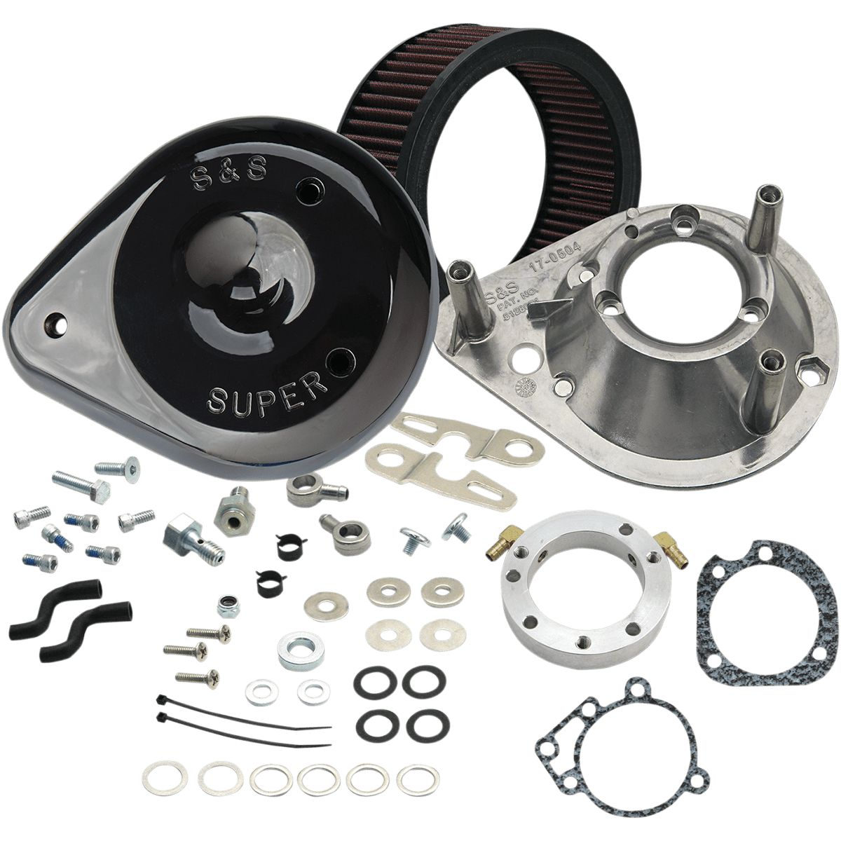 S&S CYCLE Teardrop Air Cleaner Kit Gloss Black 1700182A