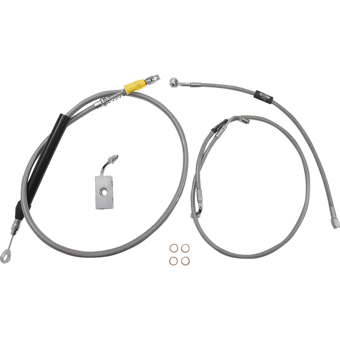 LA CHOPPERS Handlebar Cable/Brake Line Kit 15" 17" Ape Hanger Handlebars Stainless Steel LA8155KT16