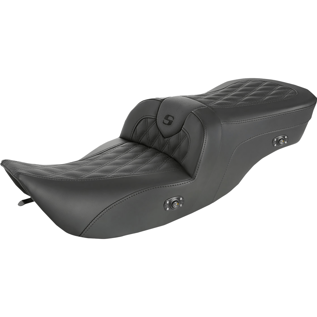 SADDLEMEN Roadsofa™ Seat without Backrest Full Lattice Stitch Heated '99-07 FLH 89706182HCT