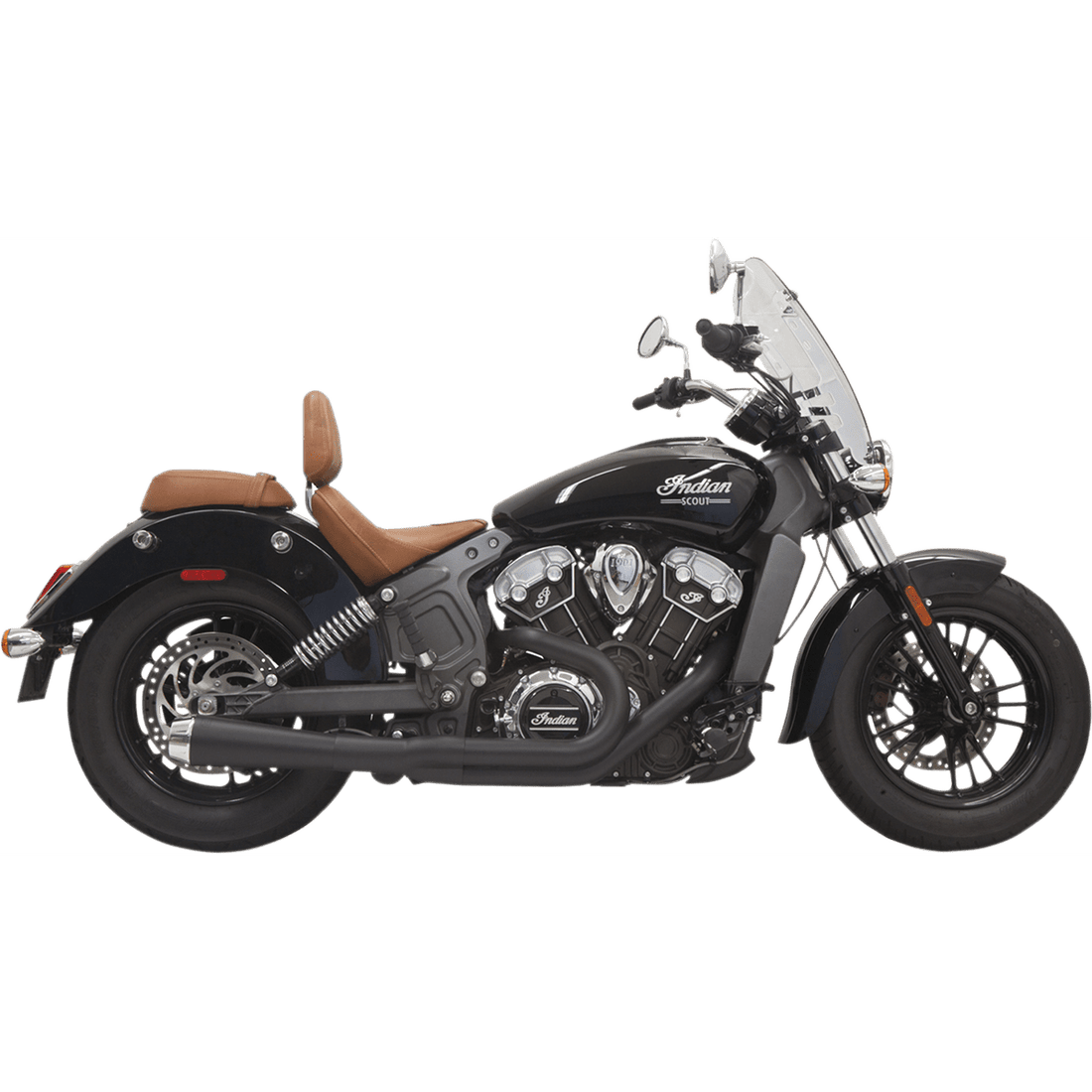 BASSANI XHAUST 2:1 Exhaust Black Short Scout 8S12JB