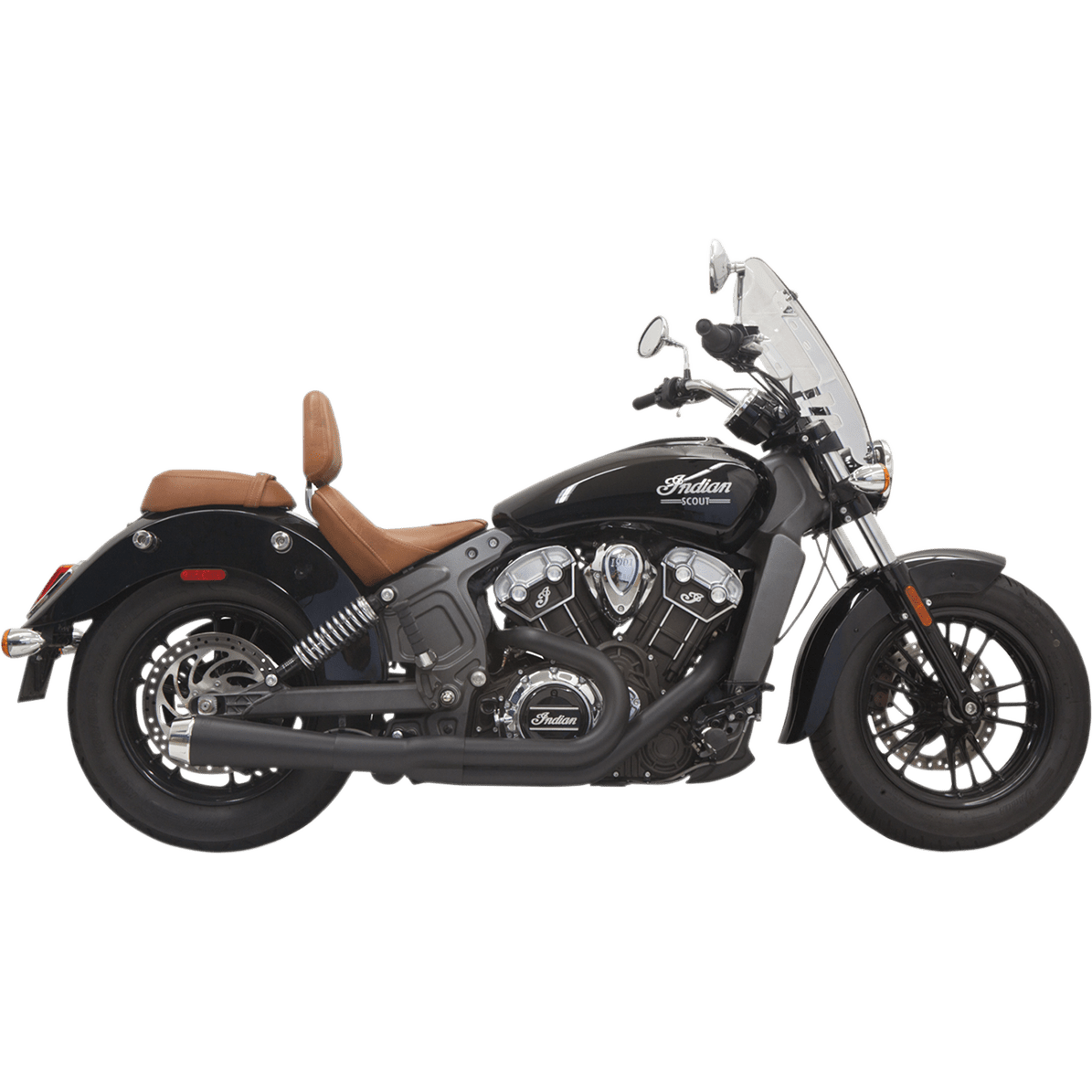 BASSANI XHAUST 2:1 Exhaust Black Short Scout 8S12JB