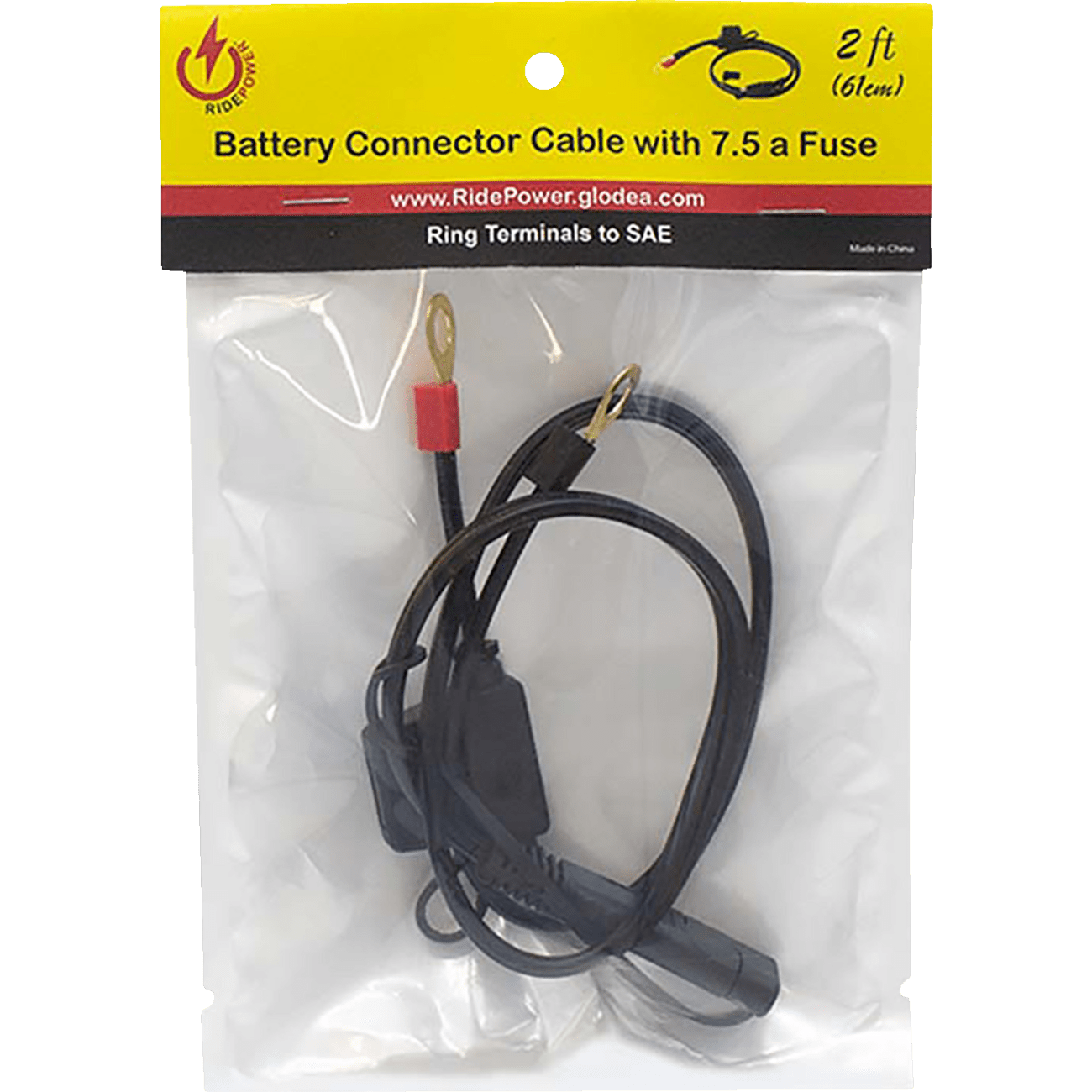 RidePower SAE to Ring Terminal Cable Charger 2'