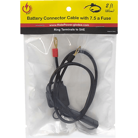 RidePower SAE to Ring Terminal Cable Charger 2'