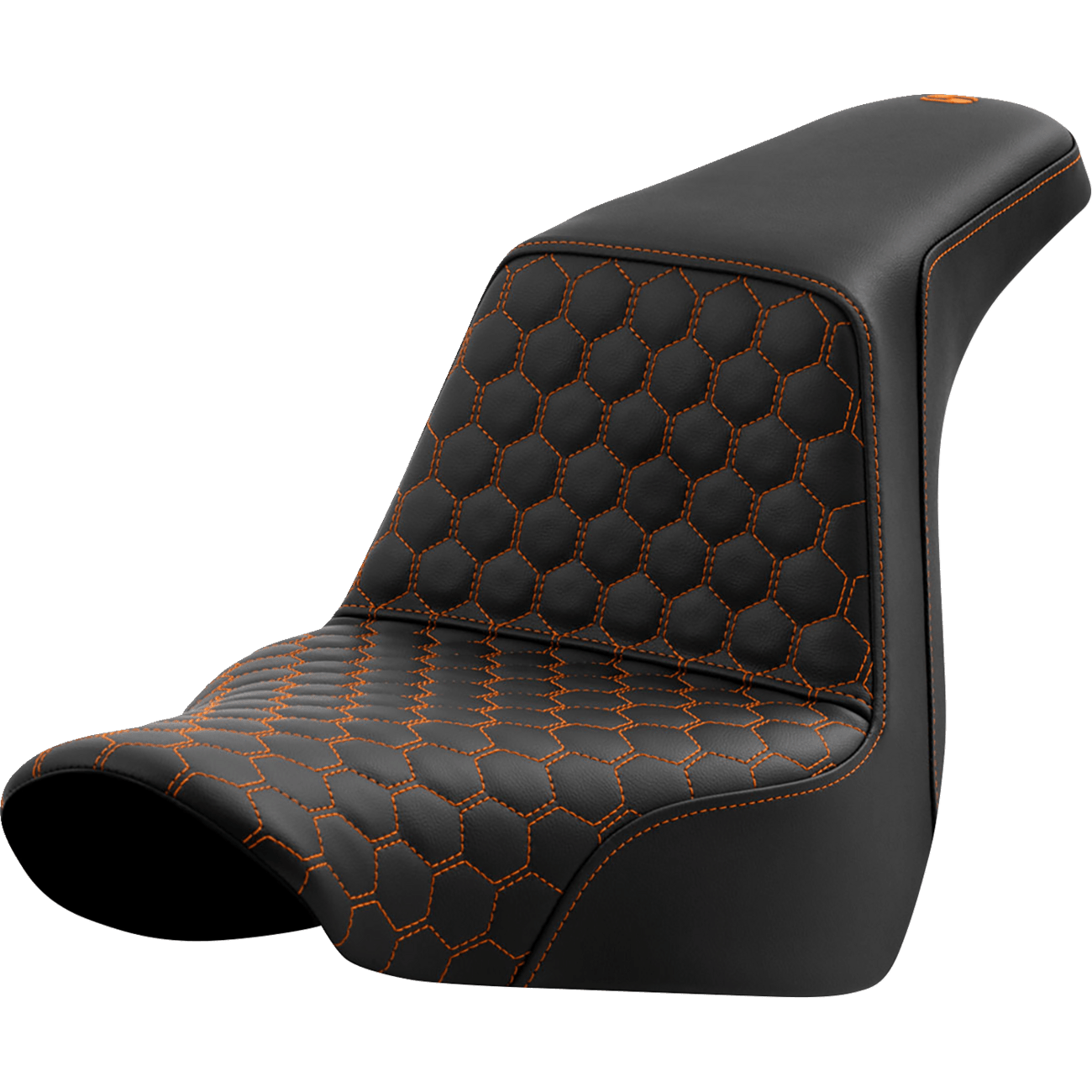 SADDLEMEN Step-Up Seat Honeycomb Orange Stitching FL/FX '18-'24 A81829177ORA