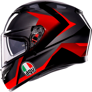 AGV K3 Helmet Striga Black/Gray/Red Small 2118381004018S