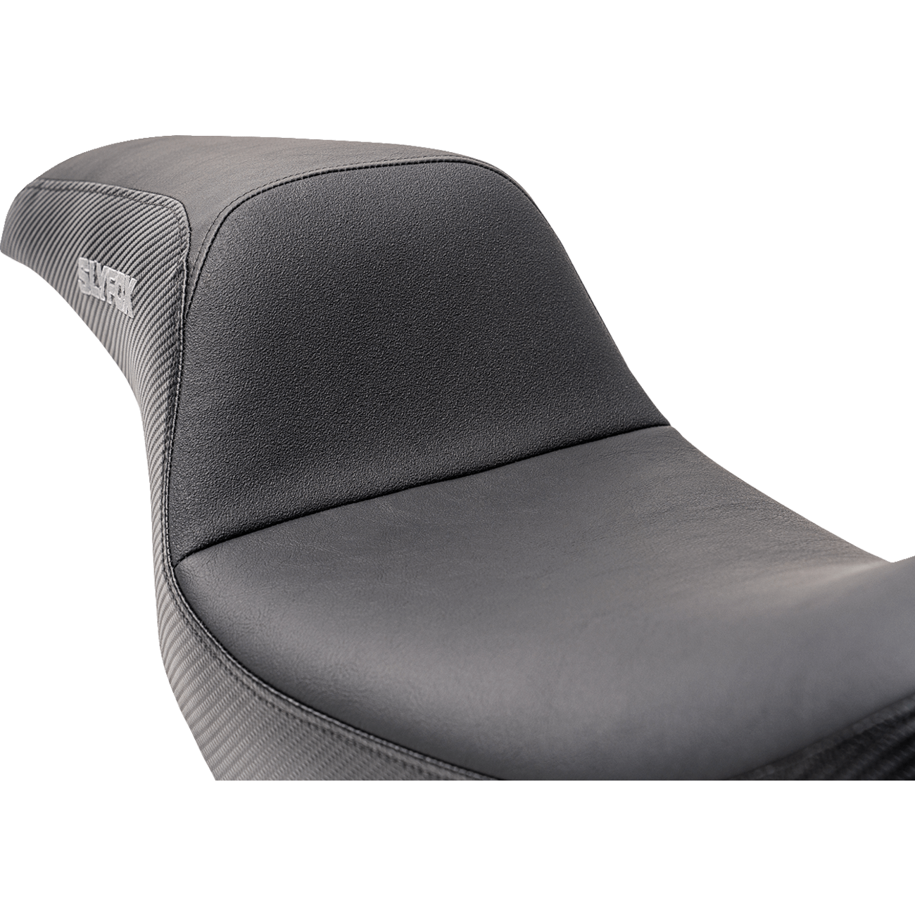 SLYFOX Slyfox Seat Gray Logo Black Vinyl w/ Slipstop Carbon Fiber Dyna