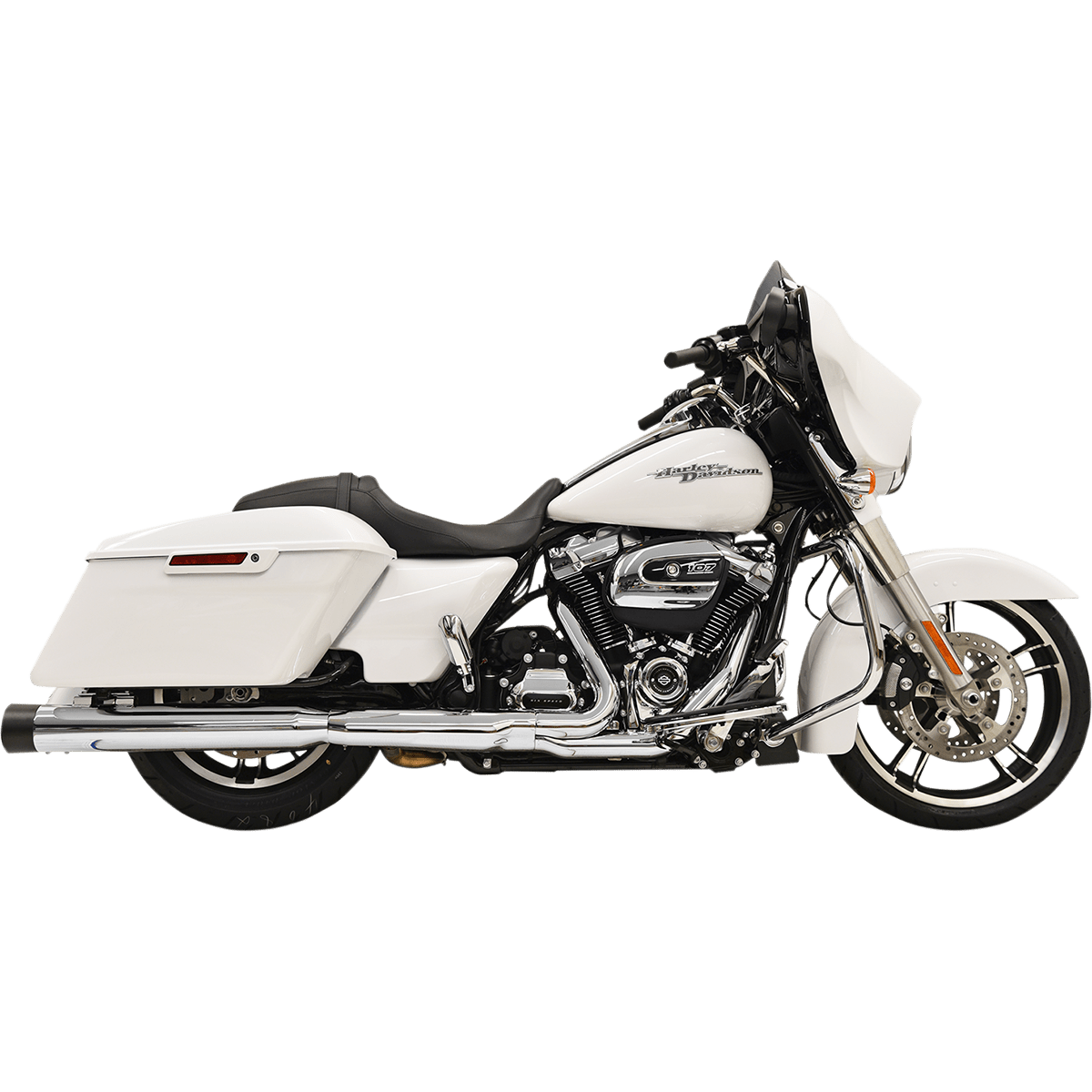 BASSANI XHAUST DNT Straight Can Mufflers for FL Chrome/Black 1F72DNT5