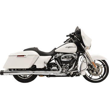 BASSANI XHAUST DNT Straight Can Mufflers for FL Chrome/Black 1F72DNT5