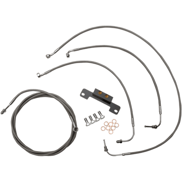 LA CHOPPERS Handlebar Cable/Brake Line Kit 12" 14" Ape Hanger Handlebars Stainless Steel LA8055KT13