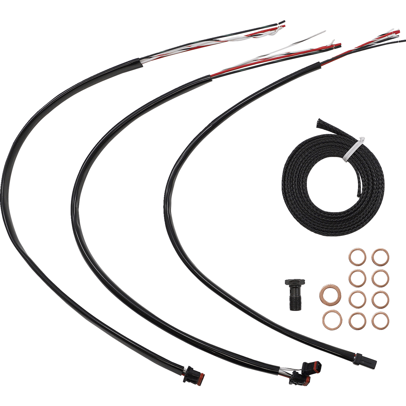 LA CHOPPERS Handlebar Cable/Brake Line Kit Complete 12" 14" Handlebars Midnight LA8056KT213M