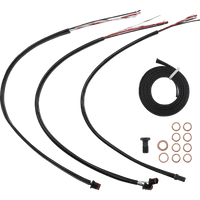 LA CHOPPERS Handlebar Cable/Brake Line Kit Complete 12" 14" Handlebars Midnight LA8056KT213M