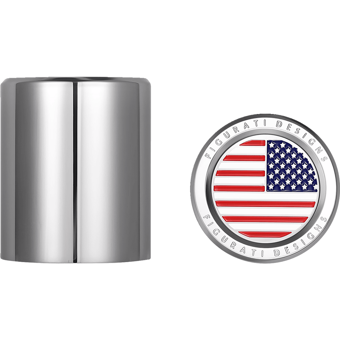 FIGURATI DESIGNS Docking Hardware Covers American Flag Stainless Steel FD20DC2730SS