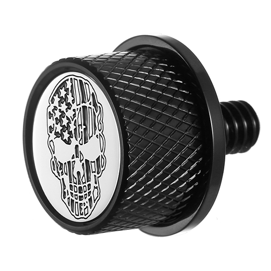 FIGURATI DESIGNS Seat Mounting Knob Black Skull Contrast Cut