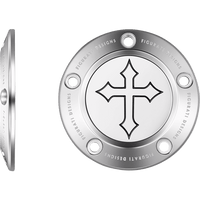 FIGURATI DESIGNS Timing Cover 5 Hole Cross Stainless Steel FD41TC5HSS