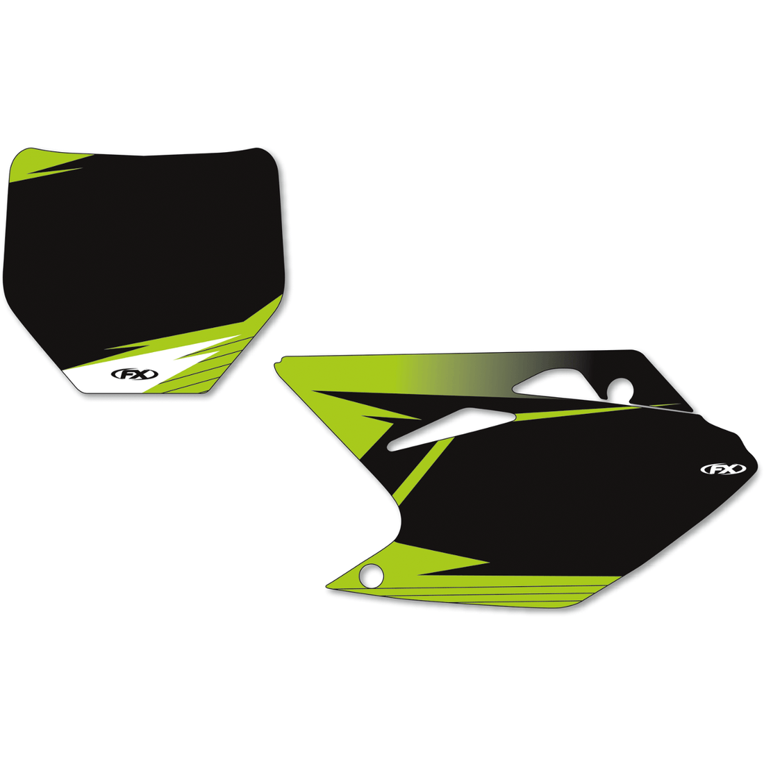 FACTORY EFFEX Graphic Number Plates Black/Green KX