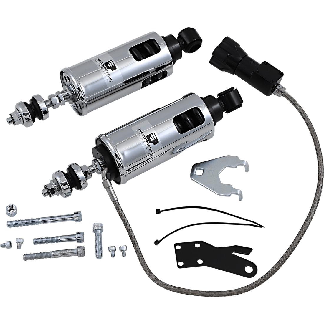 PROGRESSIVE SUSPENSION 422 Series Shocks with Rap Chrome Heavy-Duty 4224102C